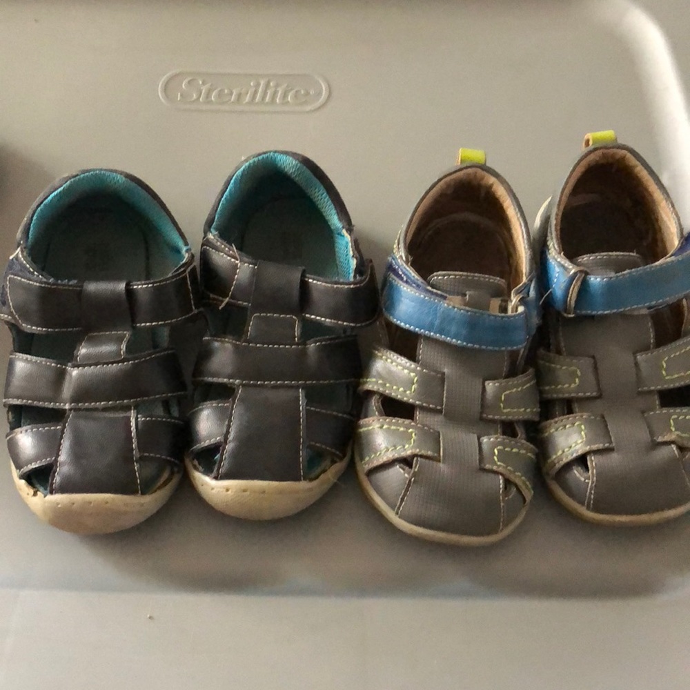 2 pairs of Used See Kai Run size 8 sandals